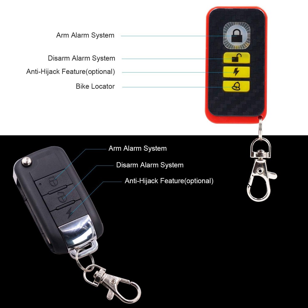 BlueFire Motorcycle Security Kit Alarm System Anti-Hijacking Cutting Yellow