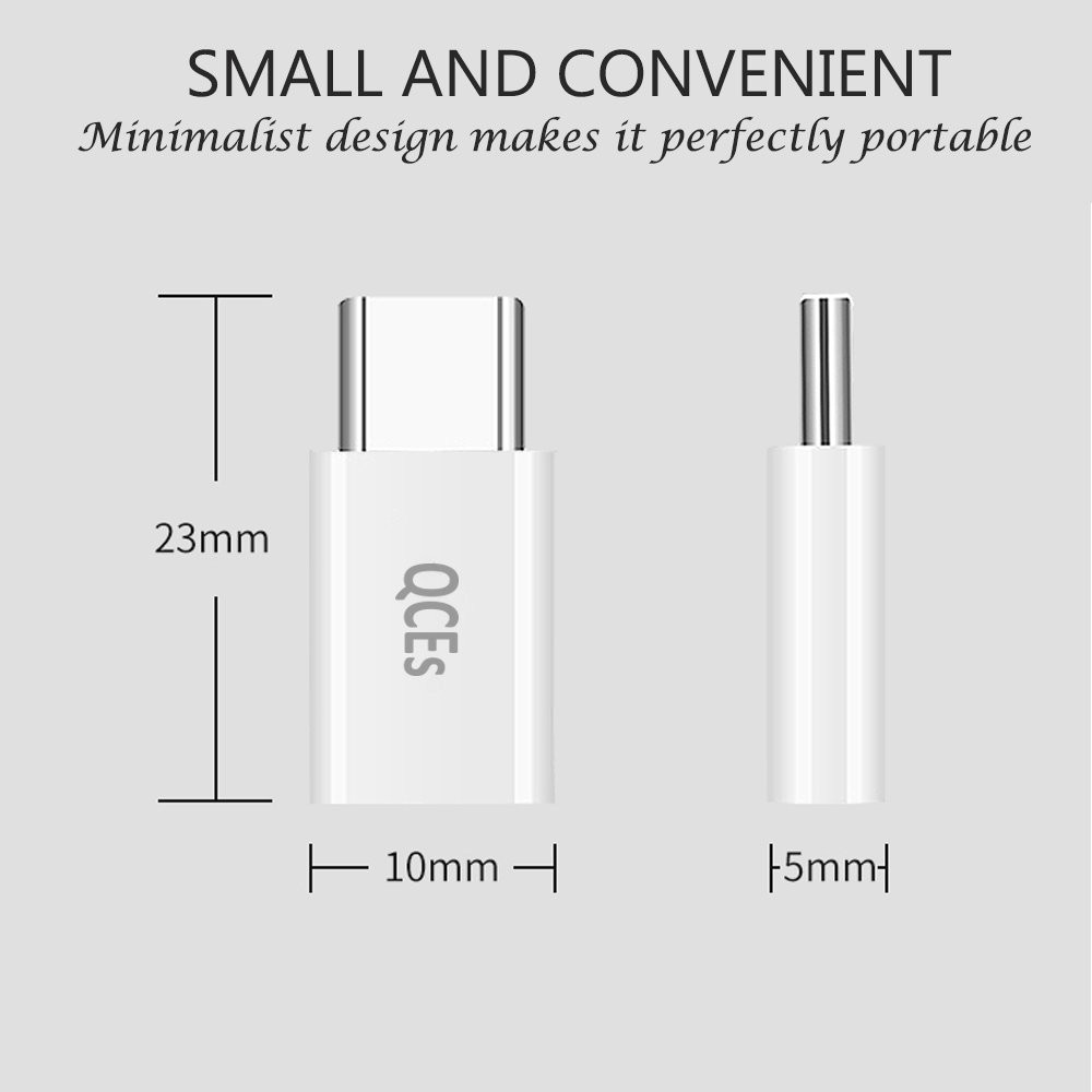 QCEs Micro USB to C Adapter 4Pack, Female USB-C Black, White