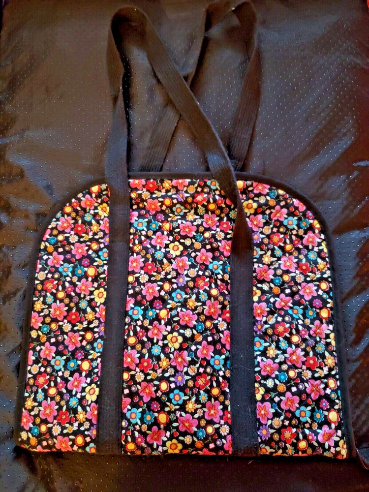 Needlework Project Floral Quilted Tote Size 13" x 12"