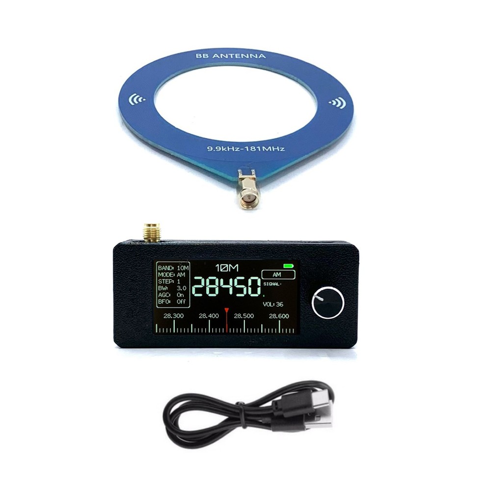 Pocket-sized SI4732 Radio RF Receiver Loop Antenna Support LSB USB AM FM