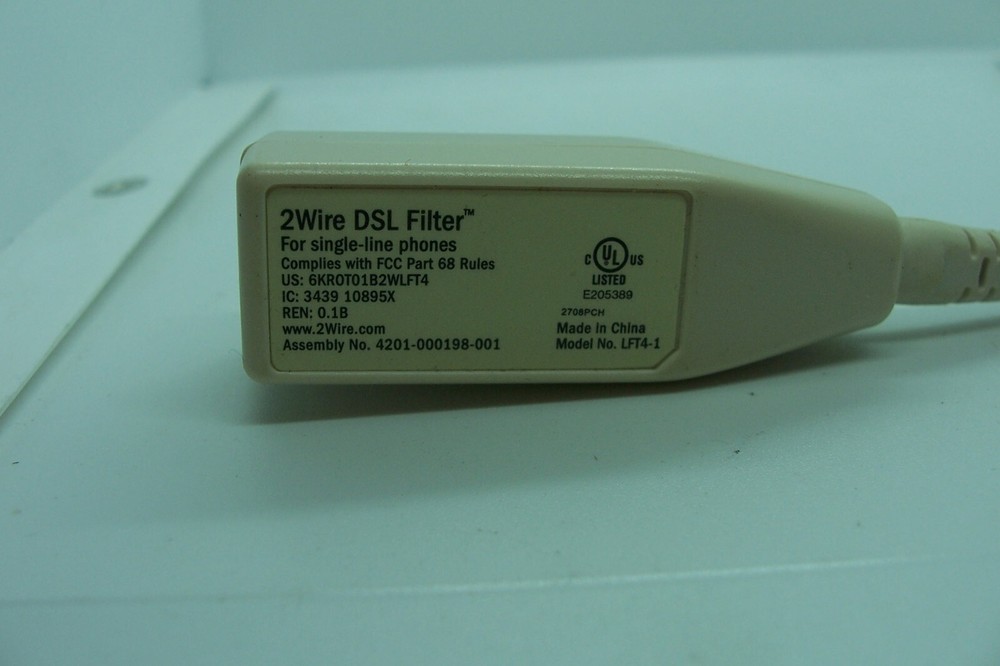 Authentic 2WIRE DSL HIGH SPEED INTERNET FILTER FOR 2-LINE PHONE MODEL LFT4-2