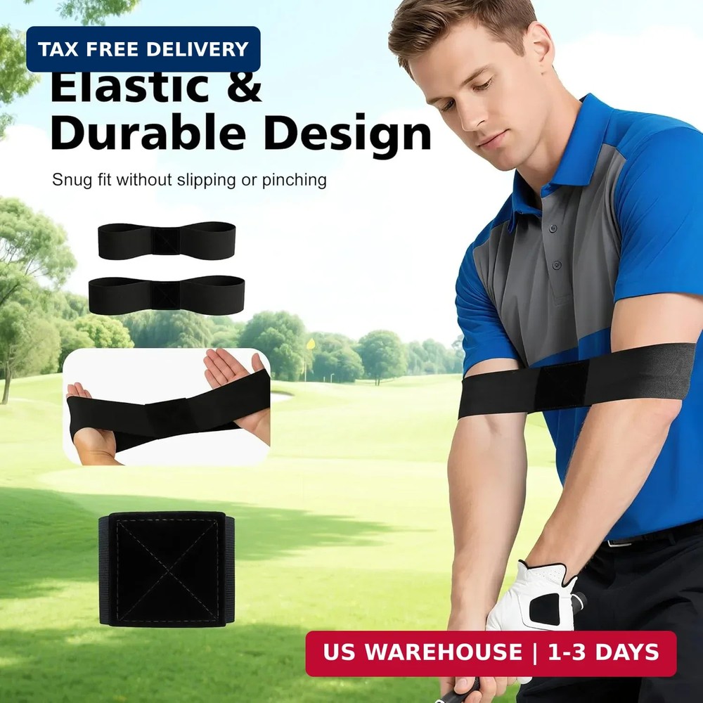 2 Pack Golf Swing Training Aid Swing Correcting Arm Band for Muscle Memory & Bod