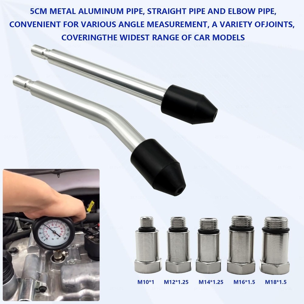 ZKTOOL 11PC Engine Cylinder Compression Tester with M10 M12 M14 M16 M18