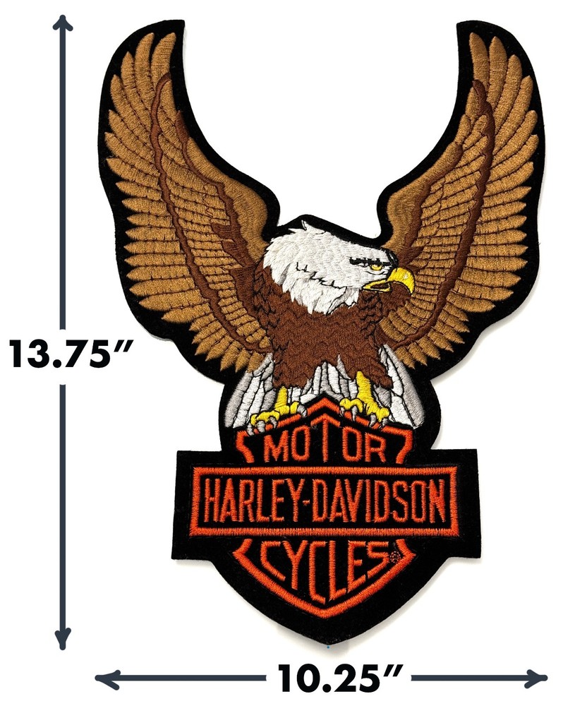 13.7" Harley Davidson Patch Eagle Up-Wing for Jacket, Vintage NOS, Large,  NEW!