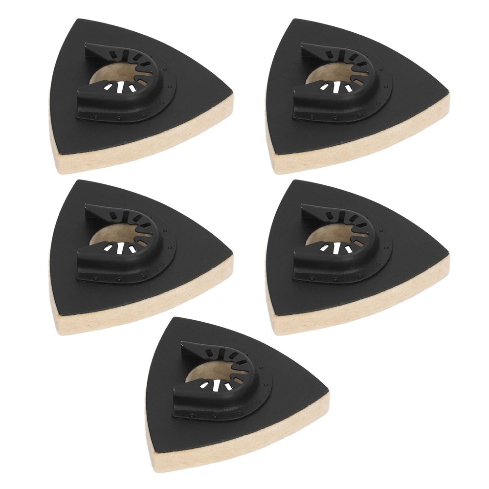 5PCS Wool Polishing Pad With Base Triangular Felt Buffing Pad For Oscillating