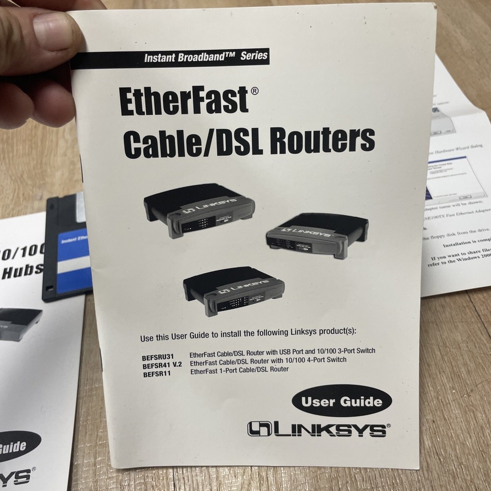 Linksys Instant EtherFast 10/100 Vintage Software & Manuals Lot 2000
