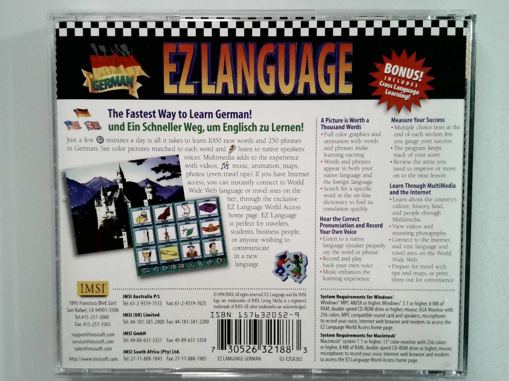 IMSI EZLanguage German Language Learning Software PC Mac CD-ROM