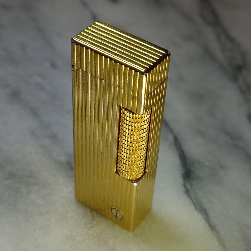Vintage Dunhill Rolla gas lighter Gold Stripe ⓓ mark working condition