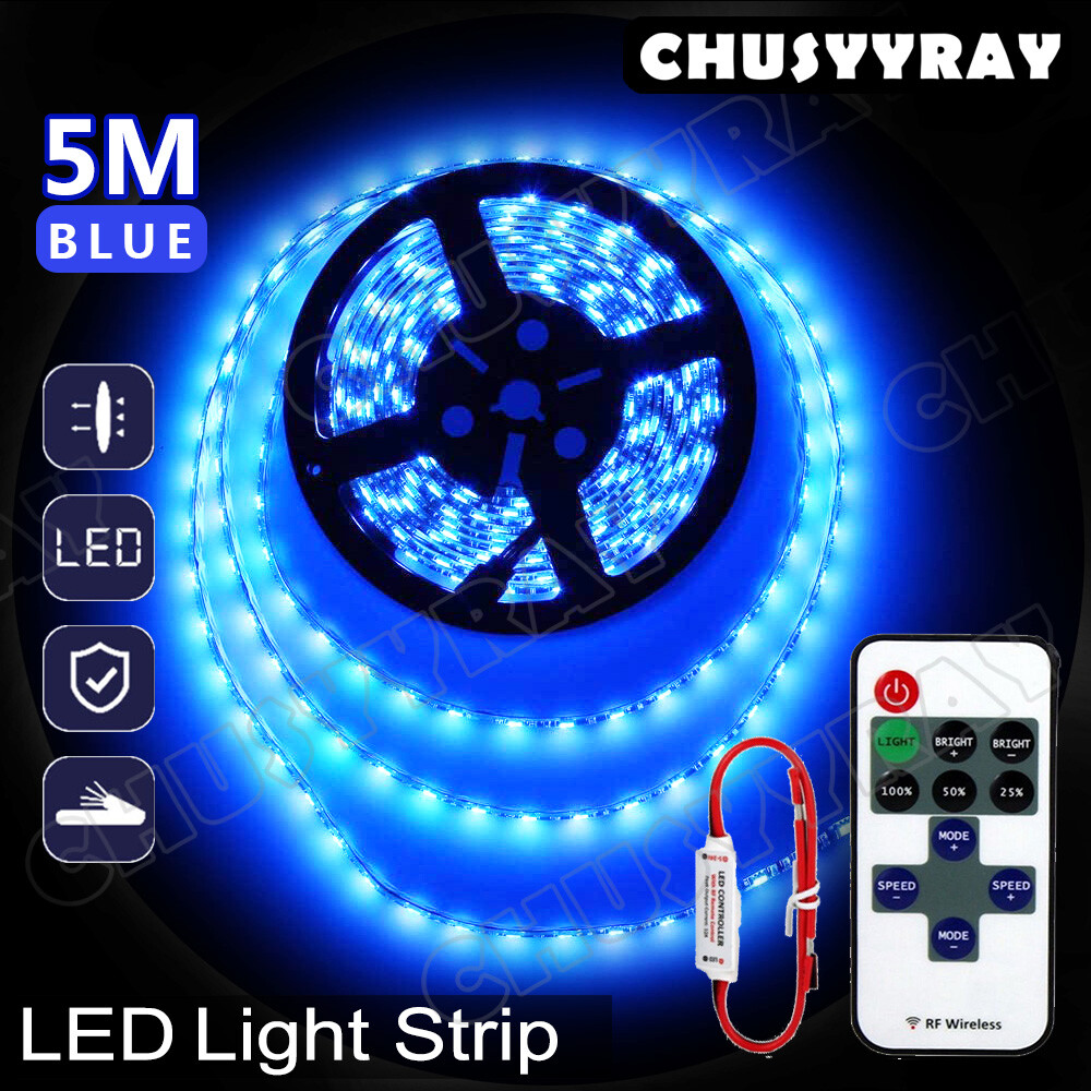 Blue Christmas Tree Decoration Lamp LED String Lights + Wireless Remote Control
