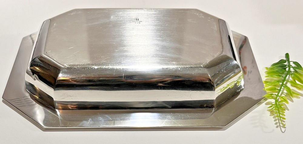 Heavy Sterling Silver Durgin Serving Dish 485 Gr. Rectangular Cut Corner