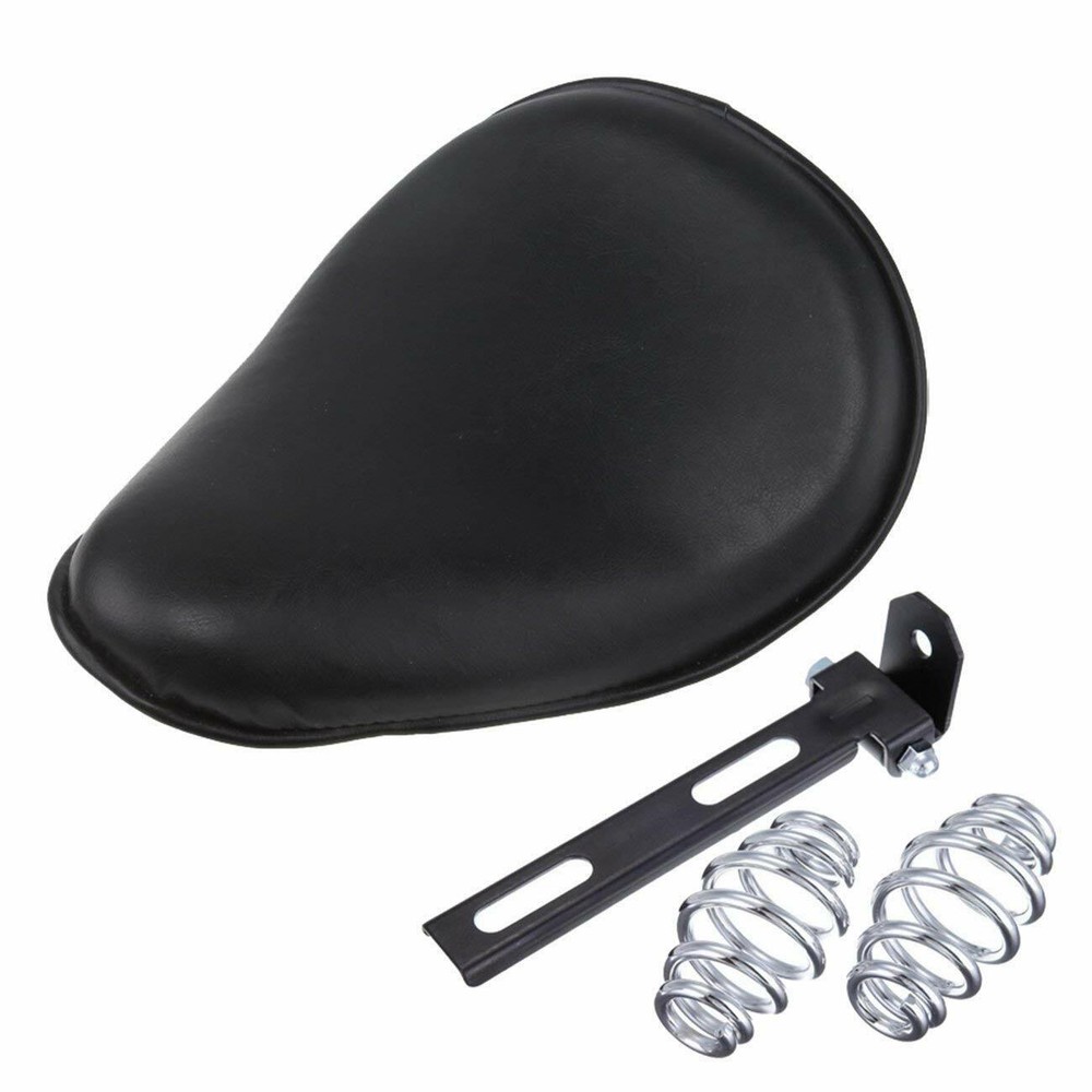 For Harley Electra Glide Fatboy Softail Black Spring Motorcycle Solo Seat Custom