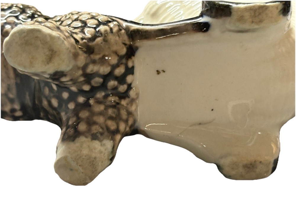 Vintage Poodle Planter Black and White