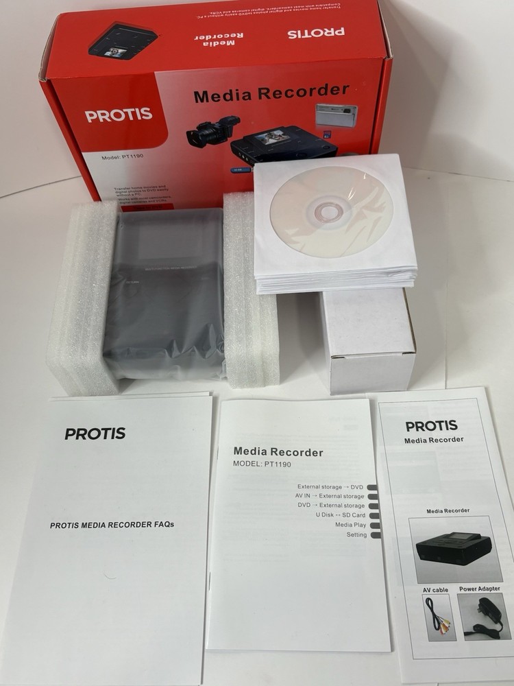 PROTIS Multi-function Media Recorder PT1190 DVD Recorder / Player HDMI USB. NEW