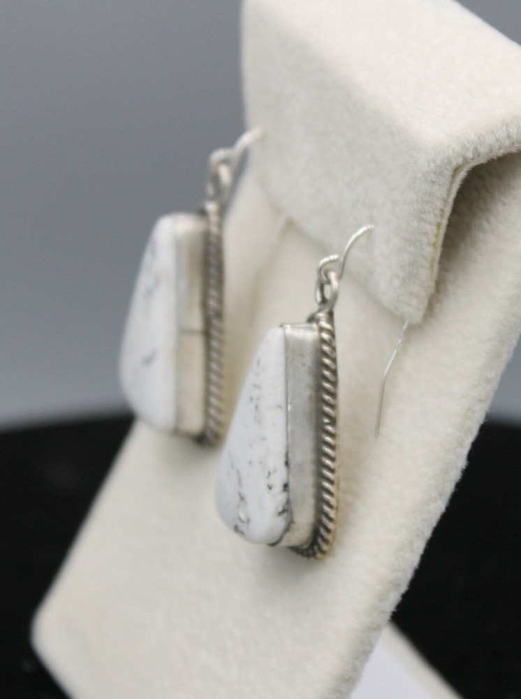 White Buffalo and Sterling Silver Earrings