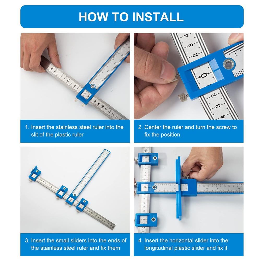 Cabinet Hardware Jig Drill Guide Template for Installing Handles Knobs Pulls