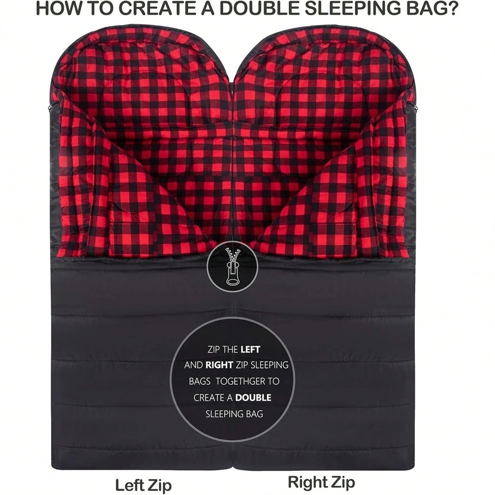39x90" Oversized Adult Sleeping Bag Warm Flannel Lined Rectangular Bedroll