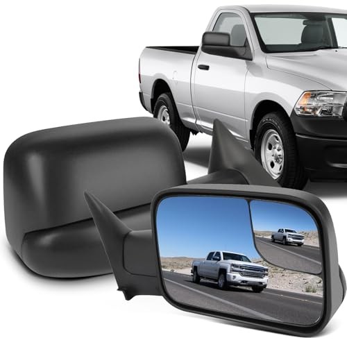 Black Manual Adjusted Side View Mirror Tow Towing Mirrors Left & Right Pair