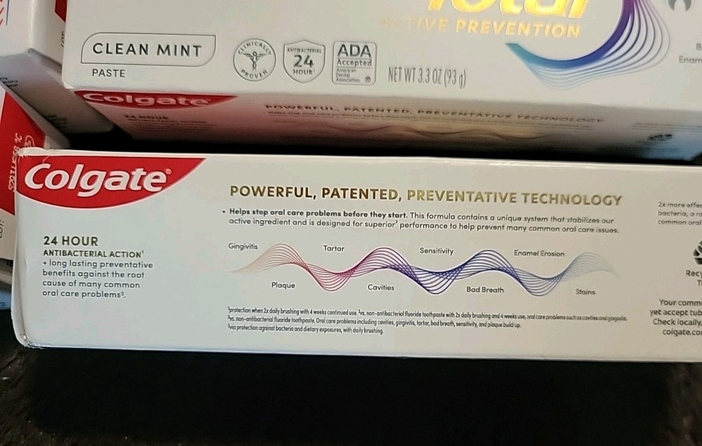 6 Colgate Total Active Prevention Clean Mint Toothpaste 3.3oz -EXP: 7/27+