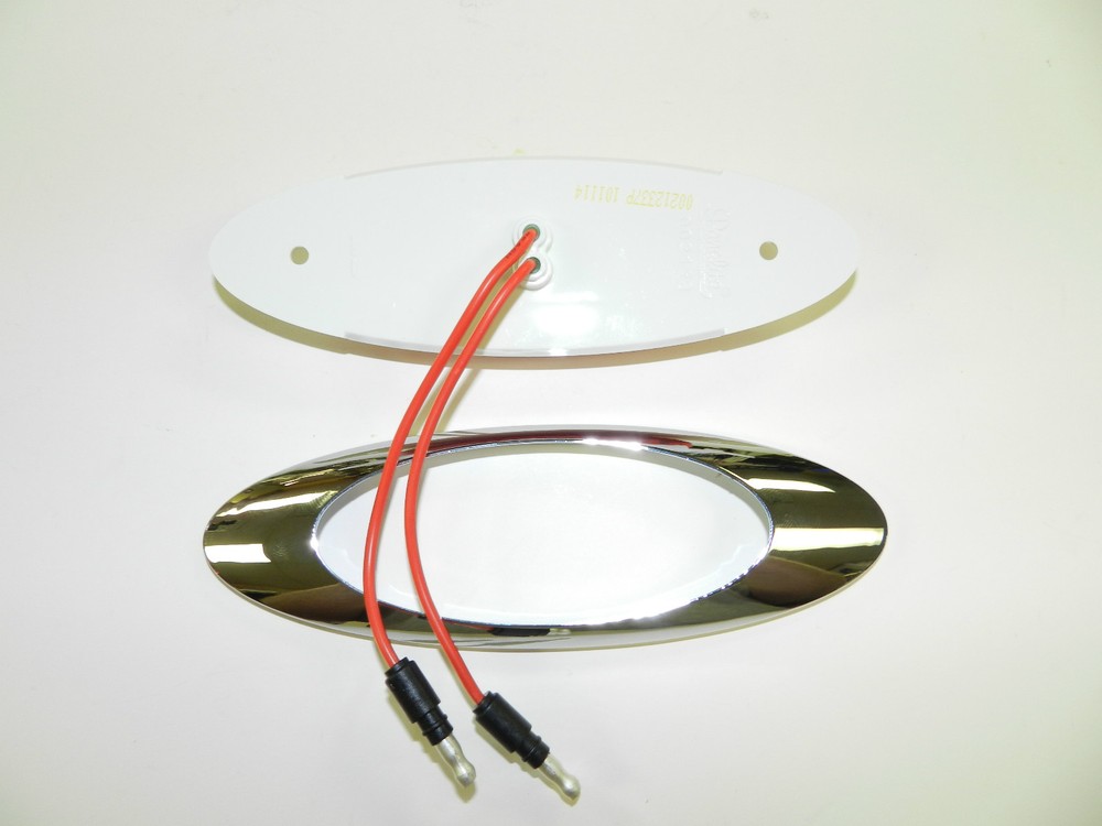 1 PANELITE MILLENNIUM LED M1 RED MARKER LIGHT 4 DIODE w/CHROME BEZEL 6.5 INCH