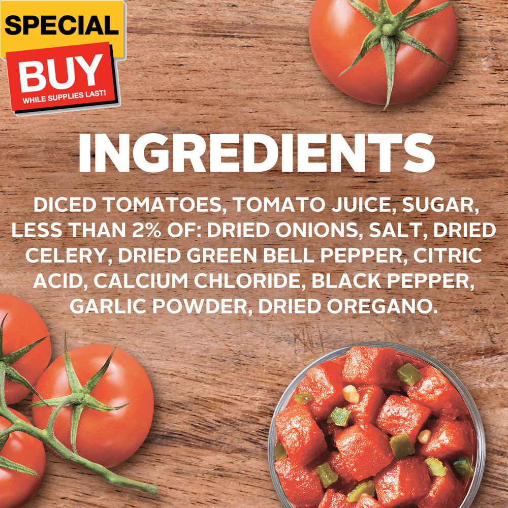 Diced Tomatoes with Green Pepper, Celery & Onion, 14.5 oz, 12 Pack