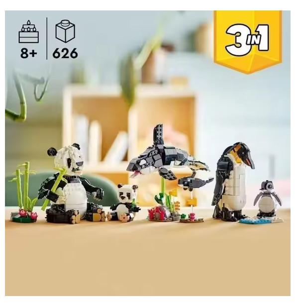 3 in 1 Panda Building Blocks Animal Model Bricks Toy Creative Set