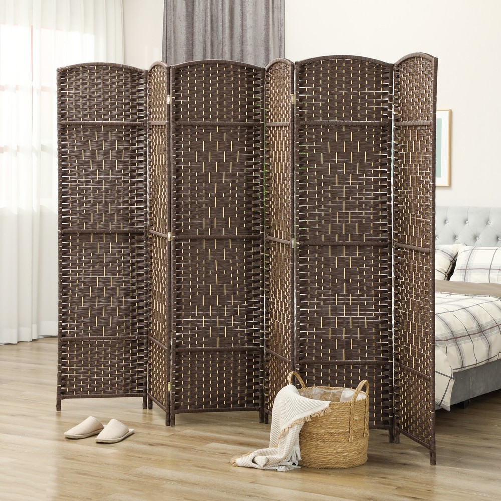 6ft Folding Room Divider – 6-Panel Freestanding Privacy Screen for Home Office