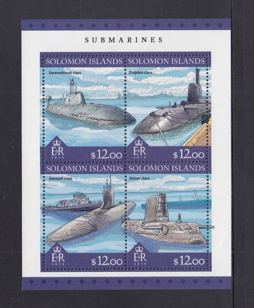 Solomon Islands MUH Mini Sheet - 2016 $48.00 Submarines