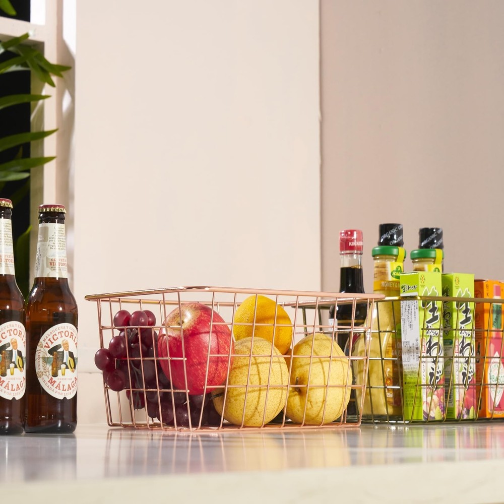 Wire Kitchen Storage Basket 3 Packs,Perfect Pantry Organization Baskets,Laund...