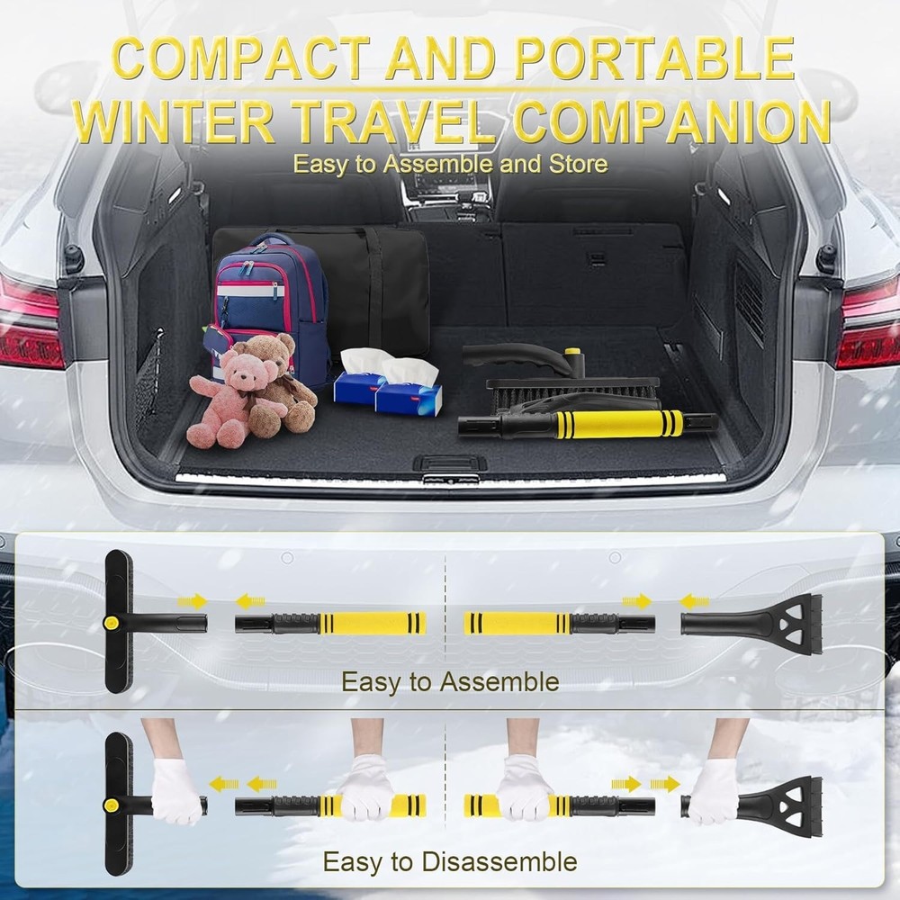360° Rotating Ice Scraper & Snow Brush - 32" Extendable Design for All Vehicles
