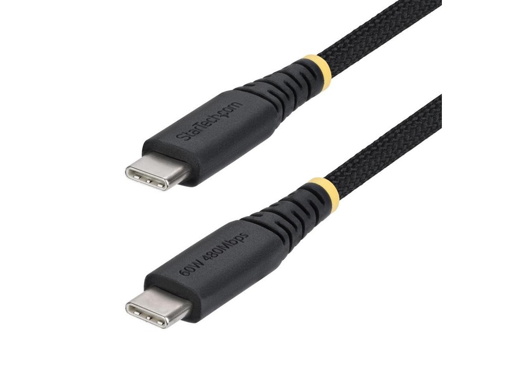 StarTech.com 6ft (1.8m) USB-C Charging Cable, 60W (3A) PD, Dual-Layer Braided Ny