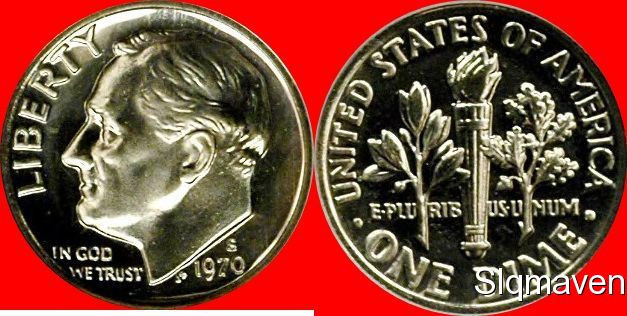 1970 S Roosevelt Dime Gem Proof
