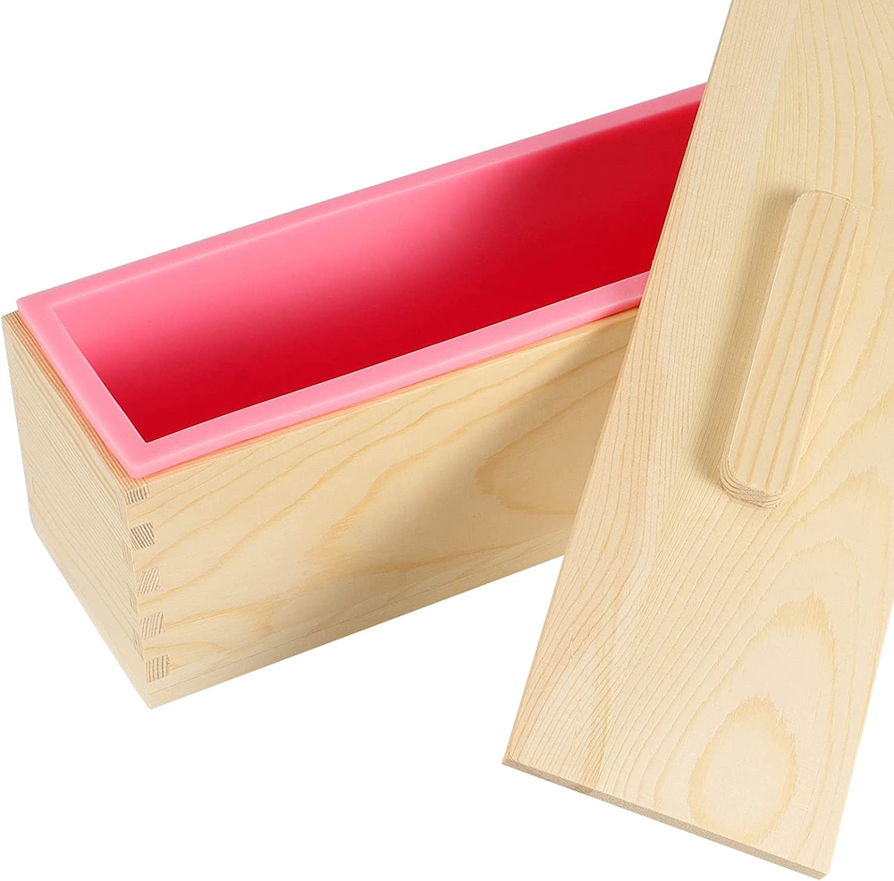 3PCS 47Oz Pink Silicone Soap Molds Kit, Rectangular Silicone Loaf Soap Making Mo