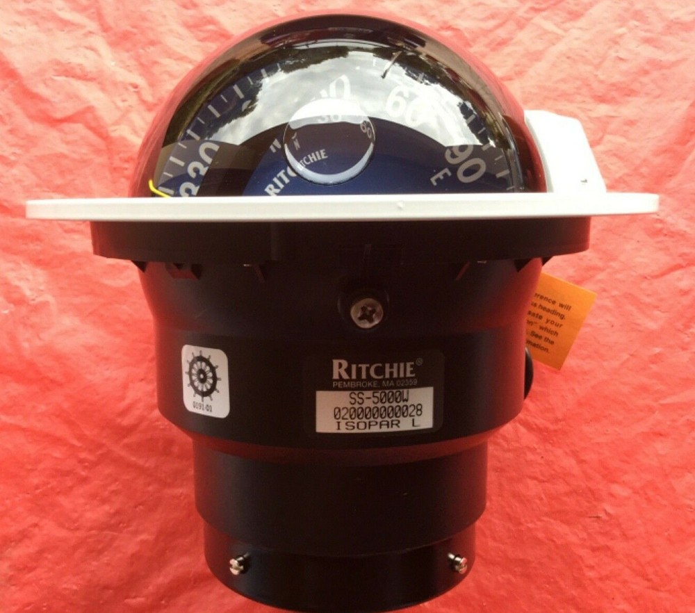 RITCHIE POWERDAMP PLUS SS-5000W Flush Mount Compass - White