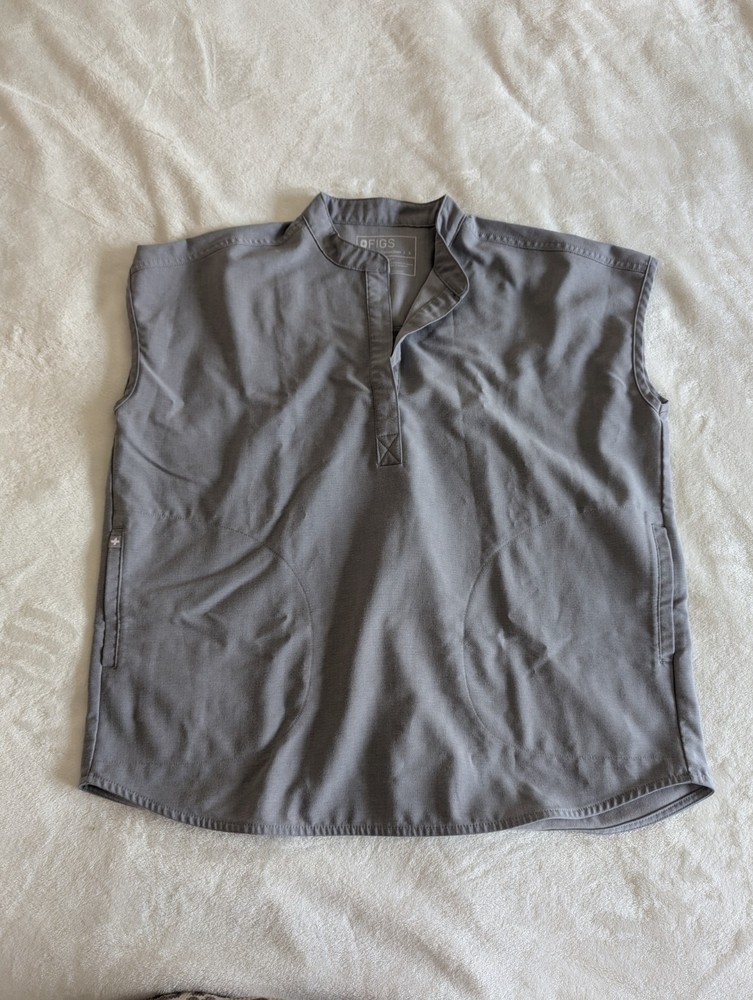 FIGS Womens Scrub Top Dark Space Grey Rafaela Over Sized Size Small