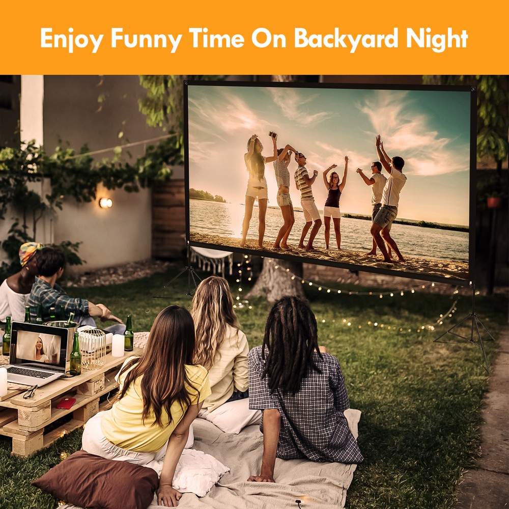 Outdoor Projector Screen with Stand SCREENMAX 120 inch Foldable Projector Screen