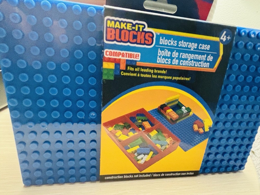 Make-It Blocks Storage Carrying Case Blue/Red for LEGO Construction Blocks