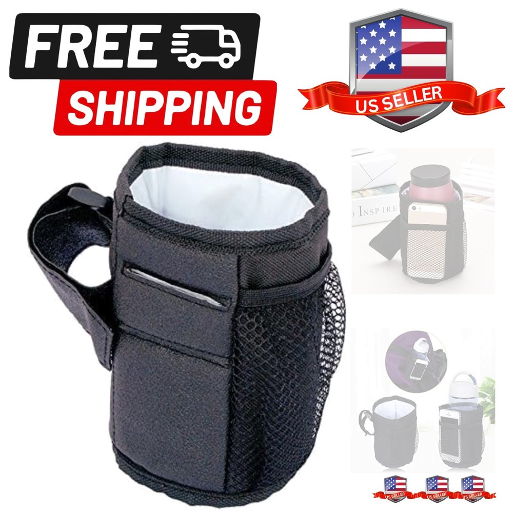 Stroller Cup Holder Buggy Pocket Organizer for Stroller, Wheelchair, Rollator...