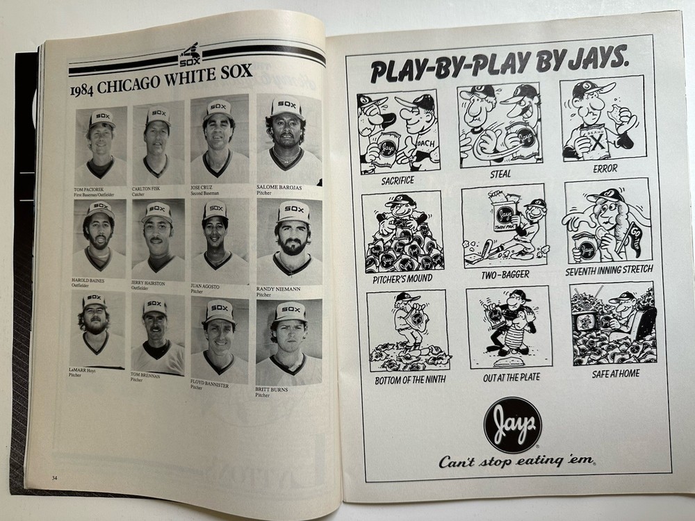 1984 Chicago White Sox vs Texas Rangers Baseball Program
