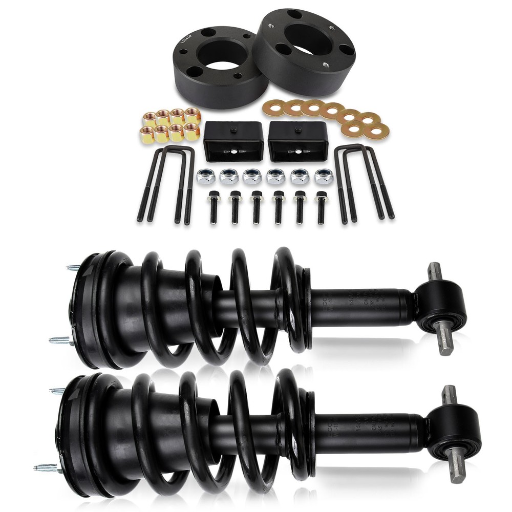 3" Front & 2" Rear Leveling Kit & 2X Front Struts for 2007-2013 GMC Sierra 1500