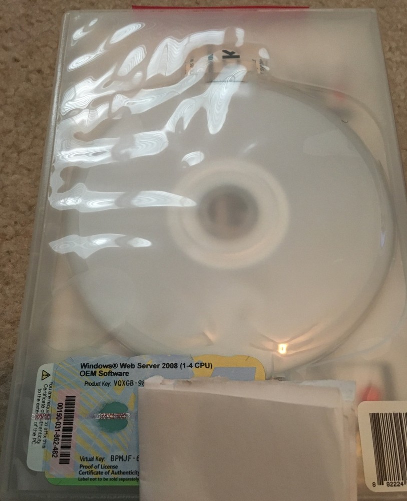 Microsoft Windows Web Server 2008 32/64-bit DVD/Key LWA-00078