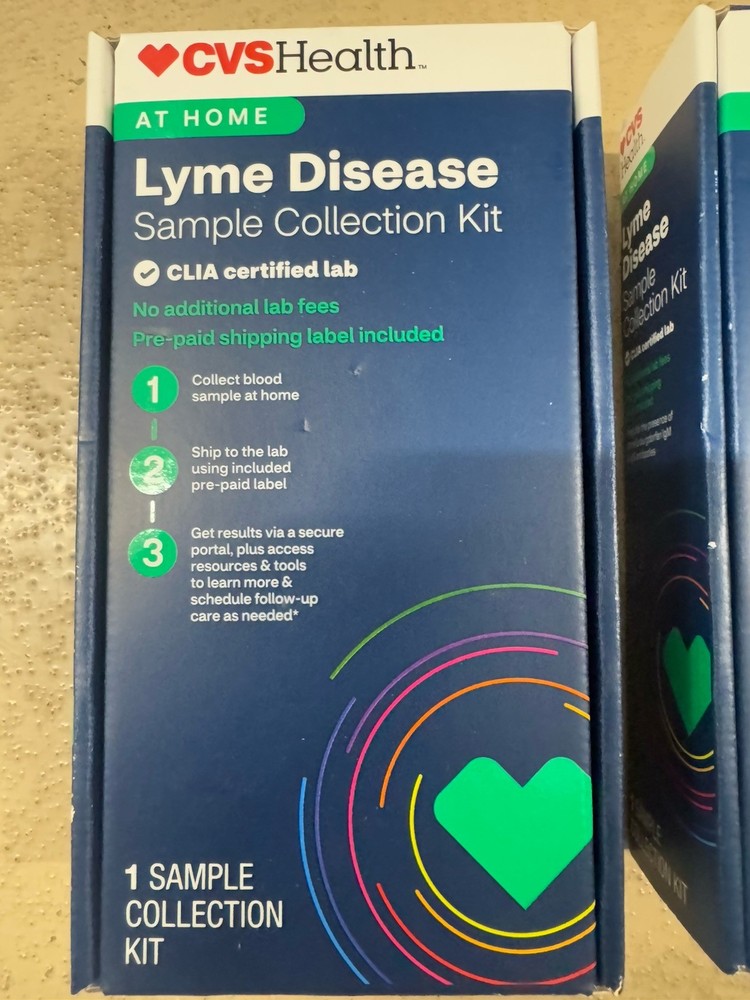 2 Pack CVS At Home Lyme Disease Sample Collection Test Kit Exp 5/2027