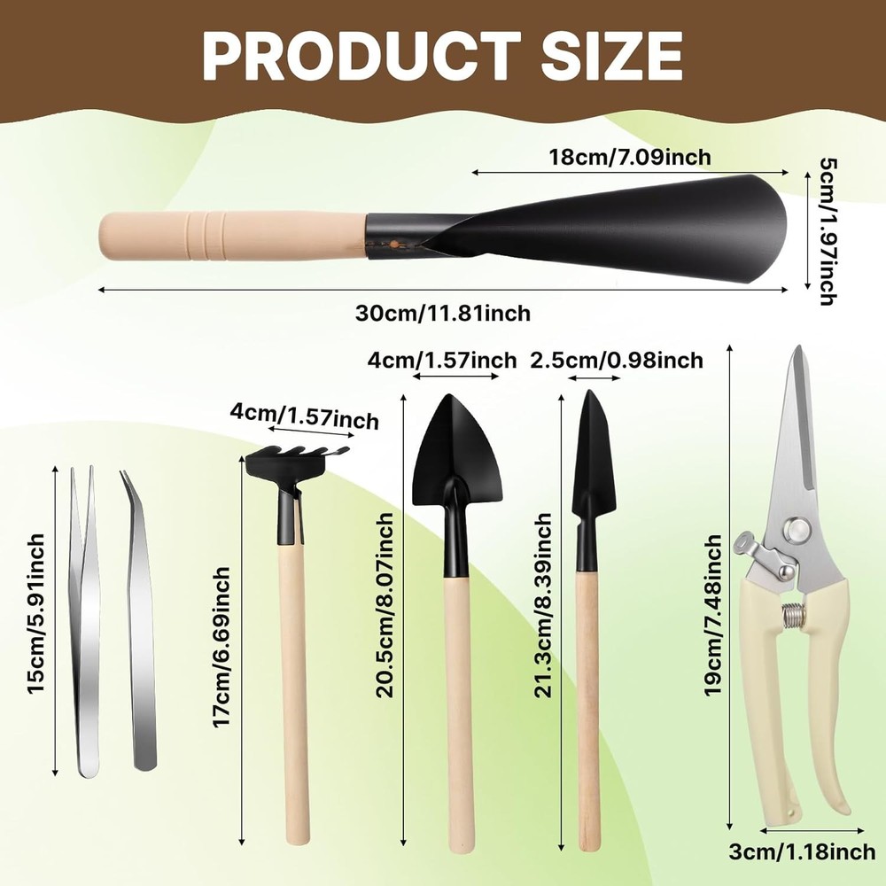7 Pcs Bonsai Tree Kit Garden Bonsai Tools Set Includes Pruning Shears