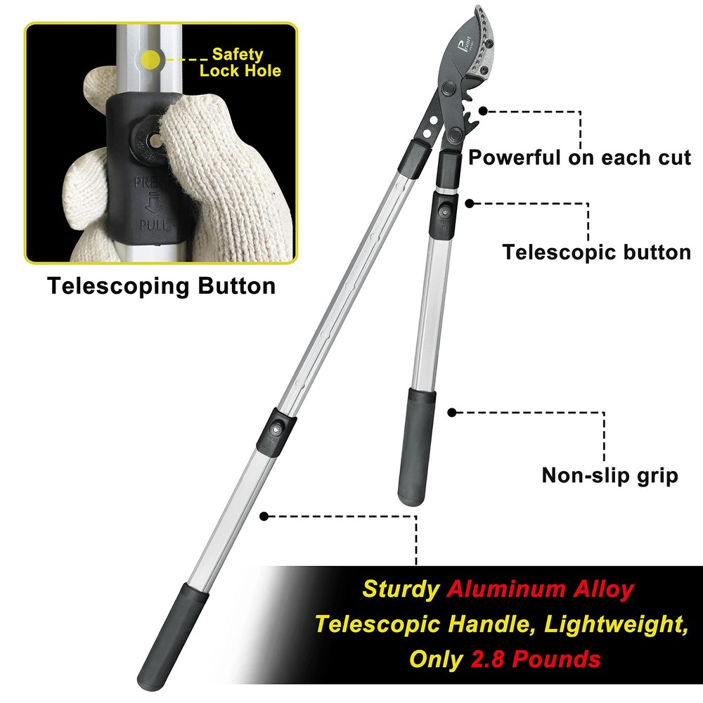 26-41 Inch Extendable Anvil Loppers, Sync Drive Leverage Tree Trimmers, Teles...