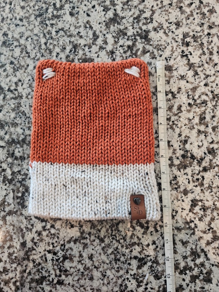 Kids fox hand knit beanie