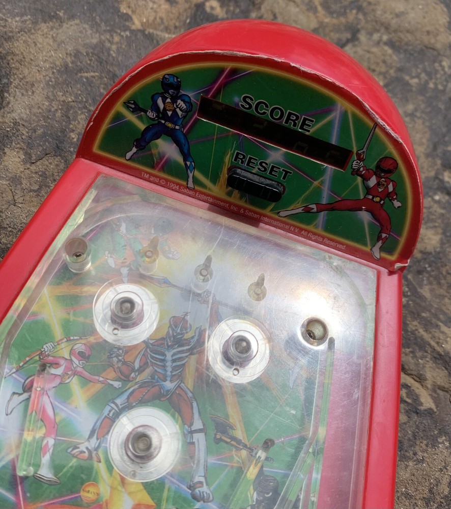 Mighty Morphin Power Rangers Pin Ball Machine. Okay Condition