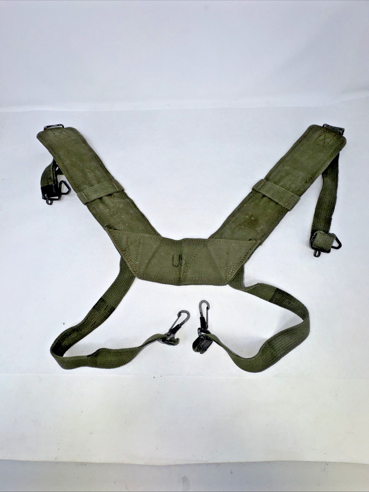 Original U.S Army Military OD Webbing System, Belt, Flash Light, & 3 Pouches