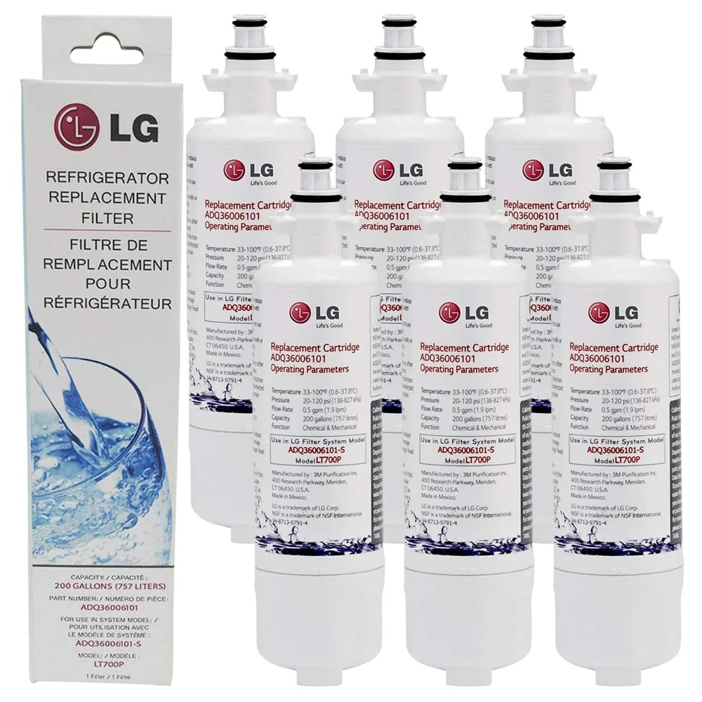 6 Pack L-G LT700P ADQ36006101  Fit kenmore 9690 Refrigerator Water filter