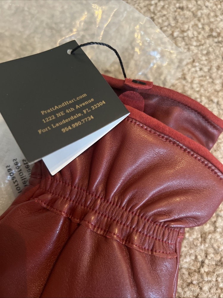 Pratt & Hart Leather Mittens Red XL NWT