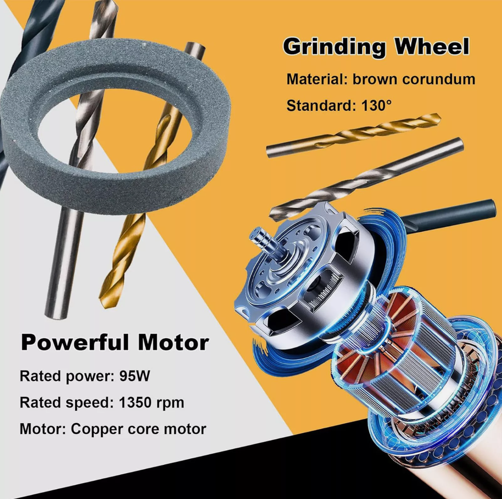 Electric Drill Bit Sharpener Twist Drill Grinding Machine 3-12MM Drill Milling