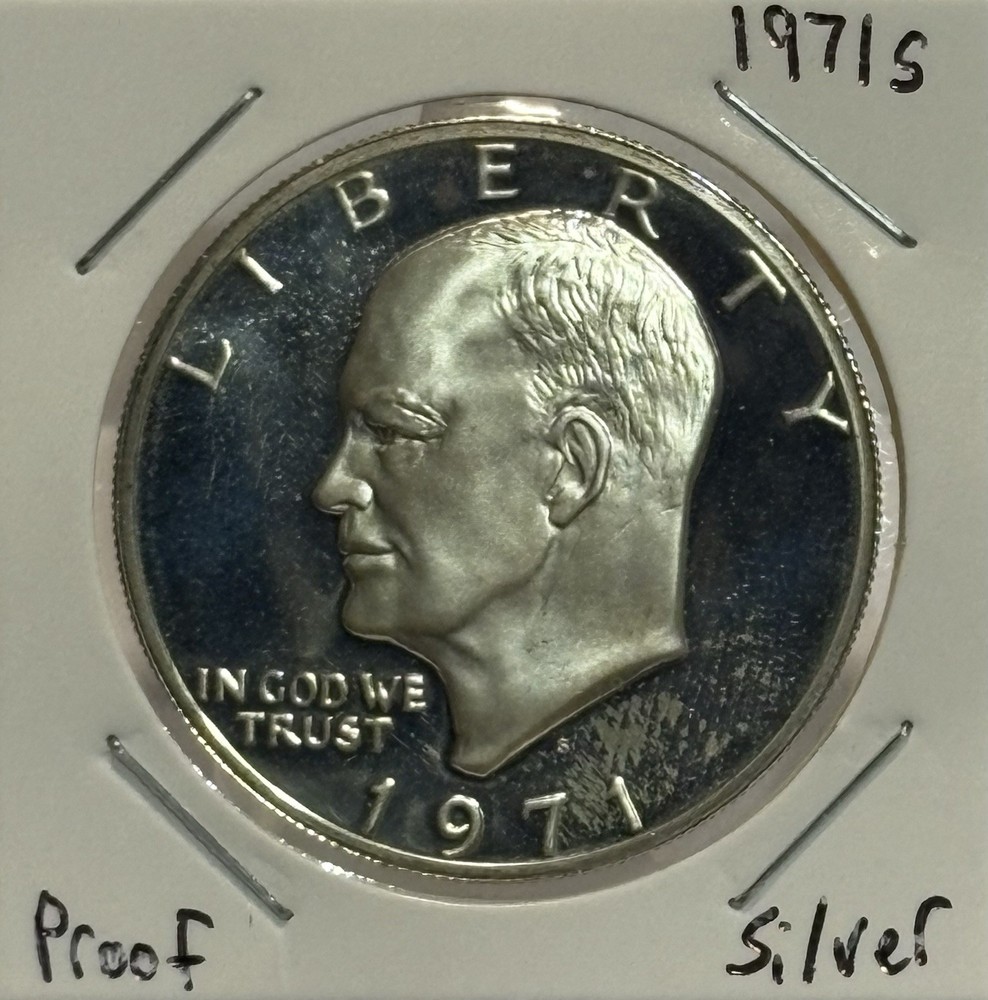 1971 S Proof Eisenhower Silver Dollar, 40% Silver, Low Mintage, Nice! 🔥